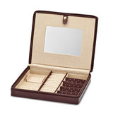 Jewelry Chest "Coco" Crocodile Print Leather with Matching Travel Wallet and Jewelry Roll