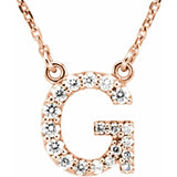 Upper Case Initial Diamond Necklace in 14K Gold