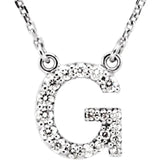 Upper Case Initial Diamond Necklace in 14K Gold
