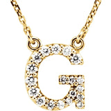 Upper Case Initial Diamond Necklace in 14K Gold