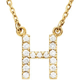Upper Case Initial Diamond Necklace in 14K Gold