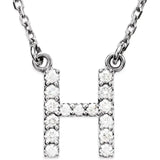 Upper Case Initial Diamond Necklace in 14K Gold
