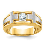 Two-Tone Diamond Cross Ring in 14K or 10K Gold