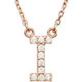 Upper Case Initial Diamond Necklace in 14K Gold