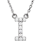 Upper Case Initial Diamond Necklace in 14K Gold