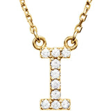 Upper Case Initial Diamond Necklace in 14K Gold