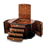 Jewelry Chest "Colette" Oak Burl and Mapa Wood