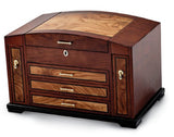 Jewelry Chest Addison African Bubinga Wood with Elm Burl Inlay - Roxx Fine Jewelry