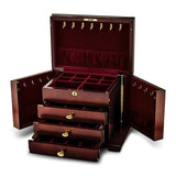 Jewelry Chest "Victoria" Cherry Finish Poplar Veneer 3 Drawer