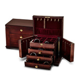 Jewelry Chest "Victoria" Cherry Finish Poplar Veneer 3 Drawer