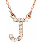 Upper Case Initial Diamond Necklace in 14K Gold