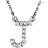 Upper Case Initial Diamond Necklace in 14K Gold