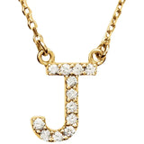 Upper Case Initial Diamond Necklace in 14K Gold