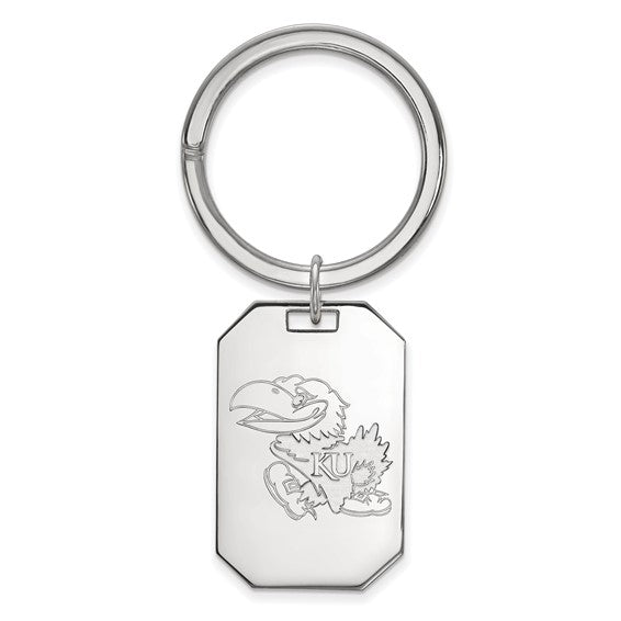 KU Jayhawks® Key Ring in Sterling Silver Official NCAA® Licensed