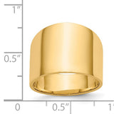Flat Top 16mm Wide Tapered Cigar Band Ring