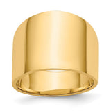 Flat Top 16mm Wide Tapered Cigar Band Ring