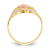 Our Lady of Guadalupe Ornate Filigree Ring in 14K Tri Color Gold
