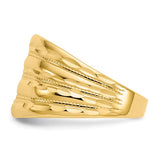 Four Tier Diamond - Cut Cigar Band Ring in 14K Yellow Gold