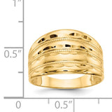 Four Tier Diamond - Cut Cigar Band Ring in 14K Yellow Gold