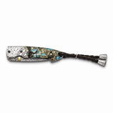 Luxury Pocket Knife Damascus Steel with Abalone Shell Inlay 6" Folding Knife KN3257