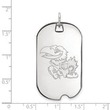 KU Jayhawks® Dog Tag Pendant in 14K Gold Official NCAA® Licensed
