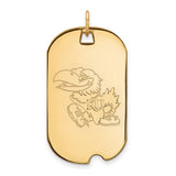 KU Jayhawks® Dog Tag Pendant in 10K Gold Official NCAA® Licensed