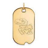 KU Jayhawks® Dog Tag Pendant in 14K Gold Official NCAA® Licensed
