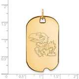 KU Jayhawks® Dog Tag Pendant in 10K Gold Official NCAA® Licensed