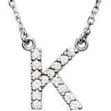 Upper Case Initial Diamond Necklace in 14K Gold