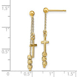 Italian Gold Sideways Cross 16.5" Rosary Necklace in 14K Yellow Gold