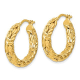 Byzantine Style Hoop Earrings in 14K Yellow Gold