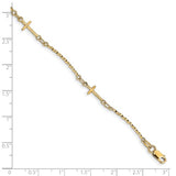 Twisted Road Sideways Cross Bracelet in 14K Yellow Gold