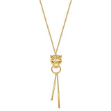 Tiger Doorknocker Necklace in 14K Yellow Gold