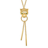 Tiger Doorknocker Necklace in 14K Yellow Gold