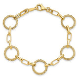 Leslie's Fancy Snaffle Link Necklace and Bracelet in 14K Yellow Gold