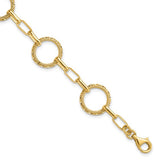Leslie's Fancy Snaffle Link Necklace and Bracelet in 14K Yellow Gold