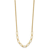 Italian Gold Fancy Paper Clip Necklace in 14K Yellow Gold