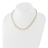 Italian Gold Fancy Paper Clip Necklace in 14K Yellow Gold