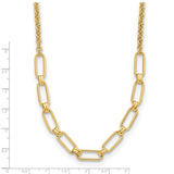 Italian Gold Fancy Paper Clip Necklace in 14K Yellow Gold