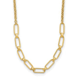 Italian Gold Fancy Paper Clip Necklace in 14K Yellow Gold