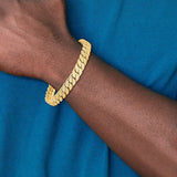 Miami Cuban Link 8.7mm Reversible Statement Bracelet in 14K Yellow Gold