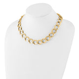 Leslie's Fancy Oversized Curb Chain Necklace and Bracelet in 14K Yellow Gold