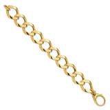 Leslie's Fancy Oversized Curb Chain Necklace and Bracelet in 14K Yellow Gold