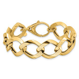 Leslie's Fancy Oversized Curb Chain Necklace and Bracelet in 14K Yellow Gold