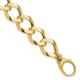 Leslie's Fancy Oversized Curb Chain Necklace and Bracelet in 14K Yellow Gold