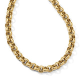 Naples Fancy Rolo Chain Necklace and Bracelet in 14K Gold
