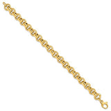 Naples Fancy Rolo Chain Necklace and Bracelet in 14K Gold