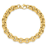 Naples Fancy Rolo Chain Necklace and Bracelet in 14K Gold