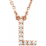 Upper Case Initial Diamond Necklace in 14K Gold
