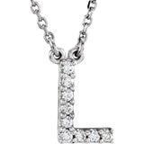 Upper Case Initial Diamond Necklace in 14K Gold